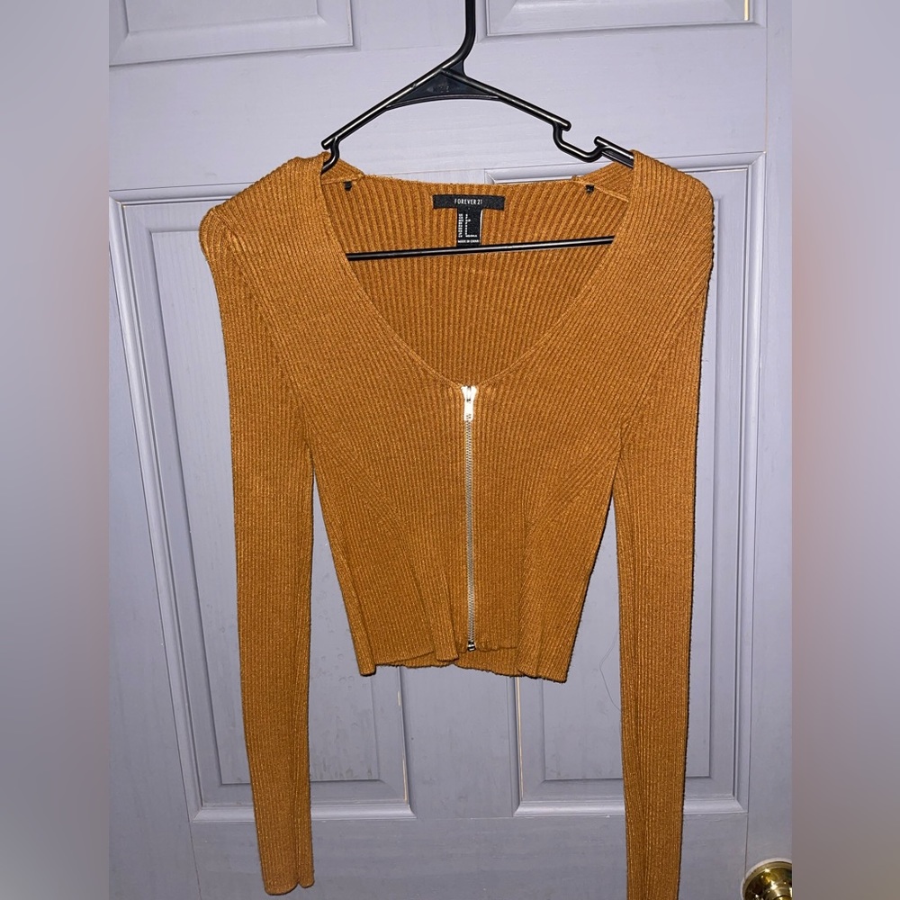 Forever 21 cropped long sleeve sweater